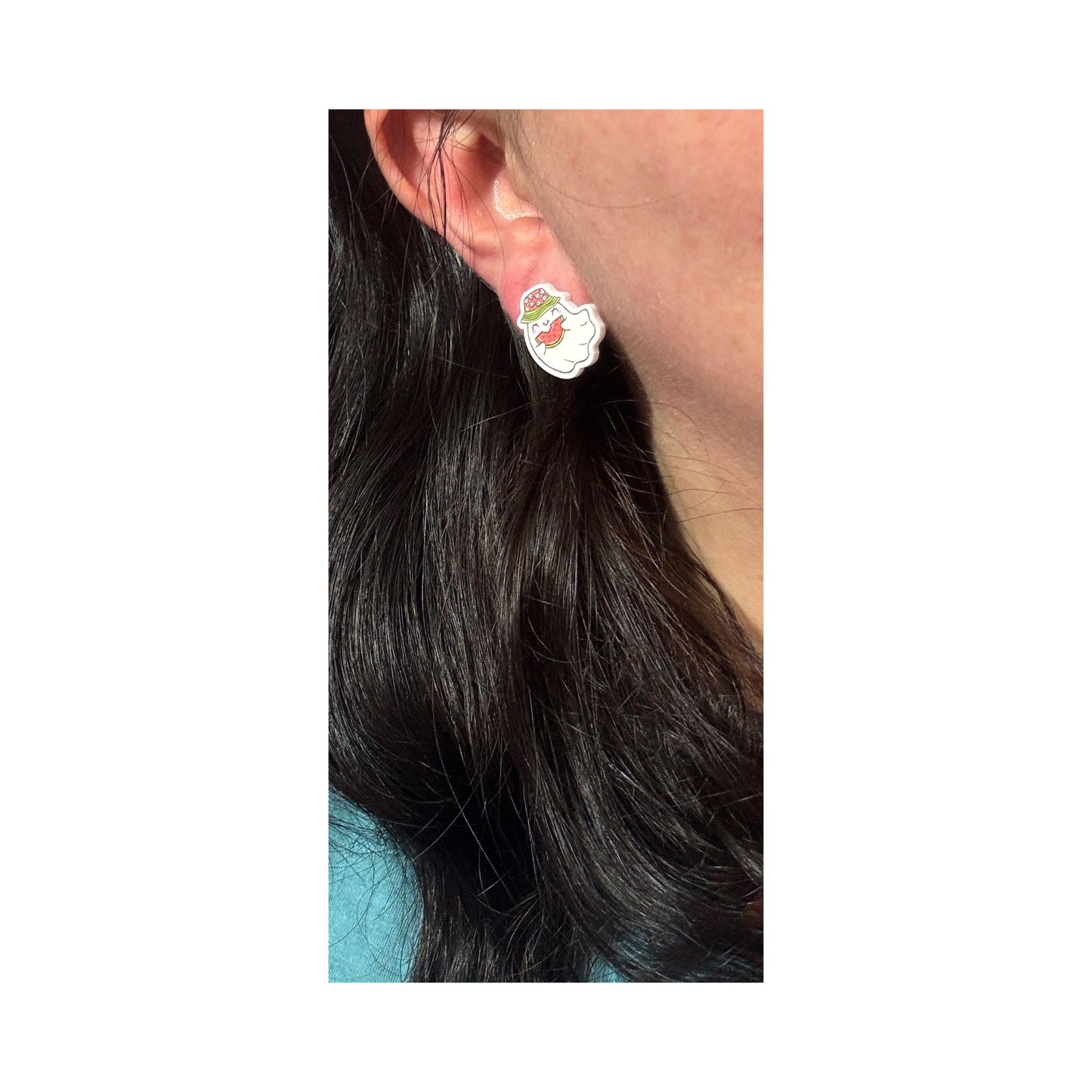 Watermelon Boo Post Earrings