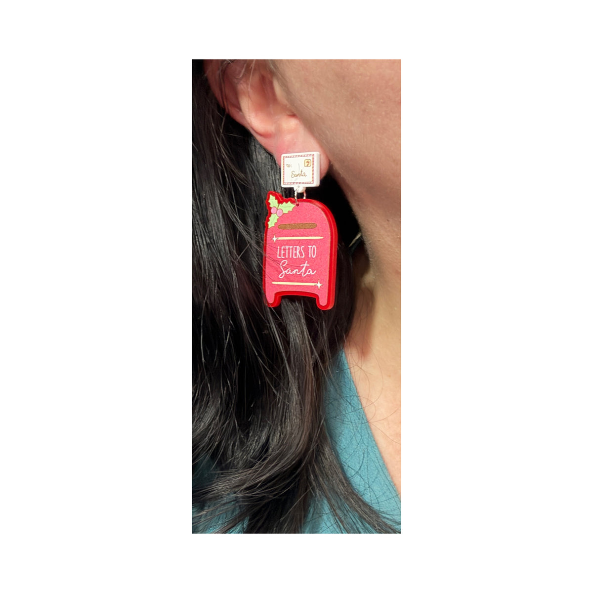 Santa Mailbox Drop Earrings