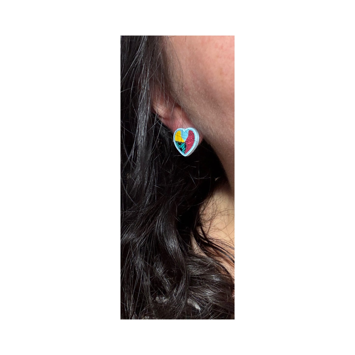 Jack & Sally Heart Post Earrings