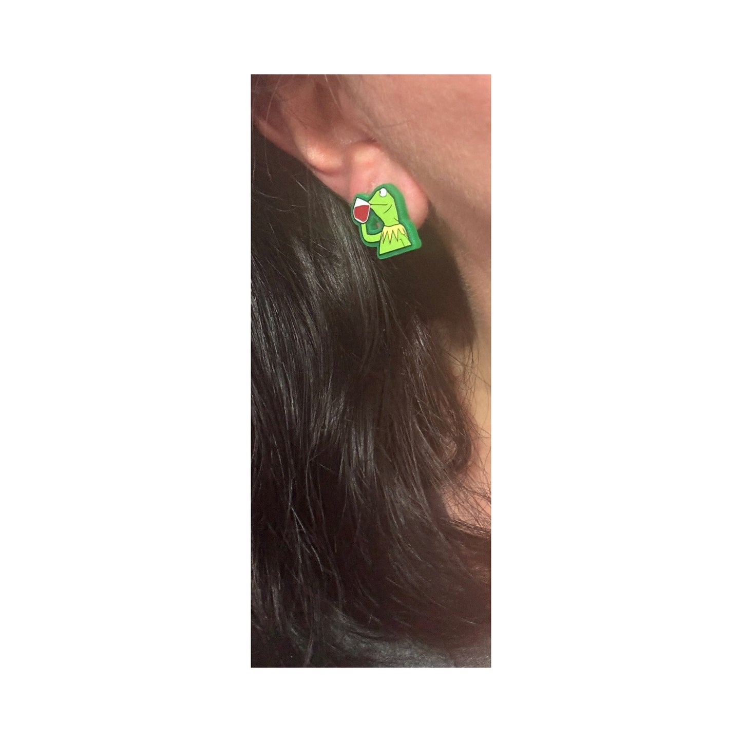 None Of My Business Frog Post Earrings