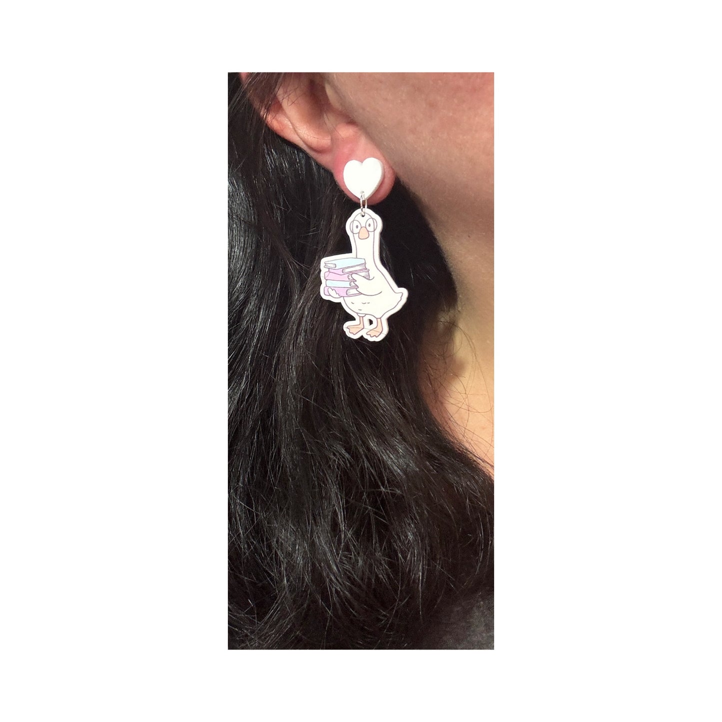 Silly Goose Bookstack Drop Earrings