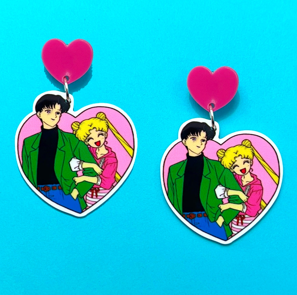 Sailor Moon & Tuxedo Mask Drop Earrings