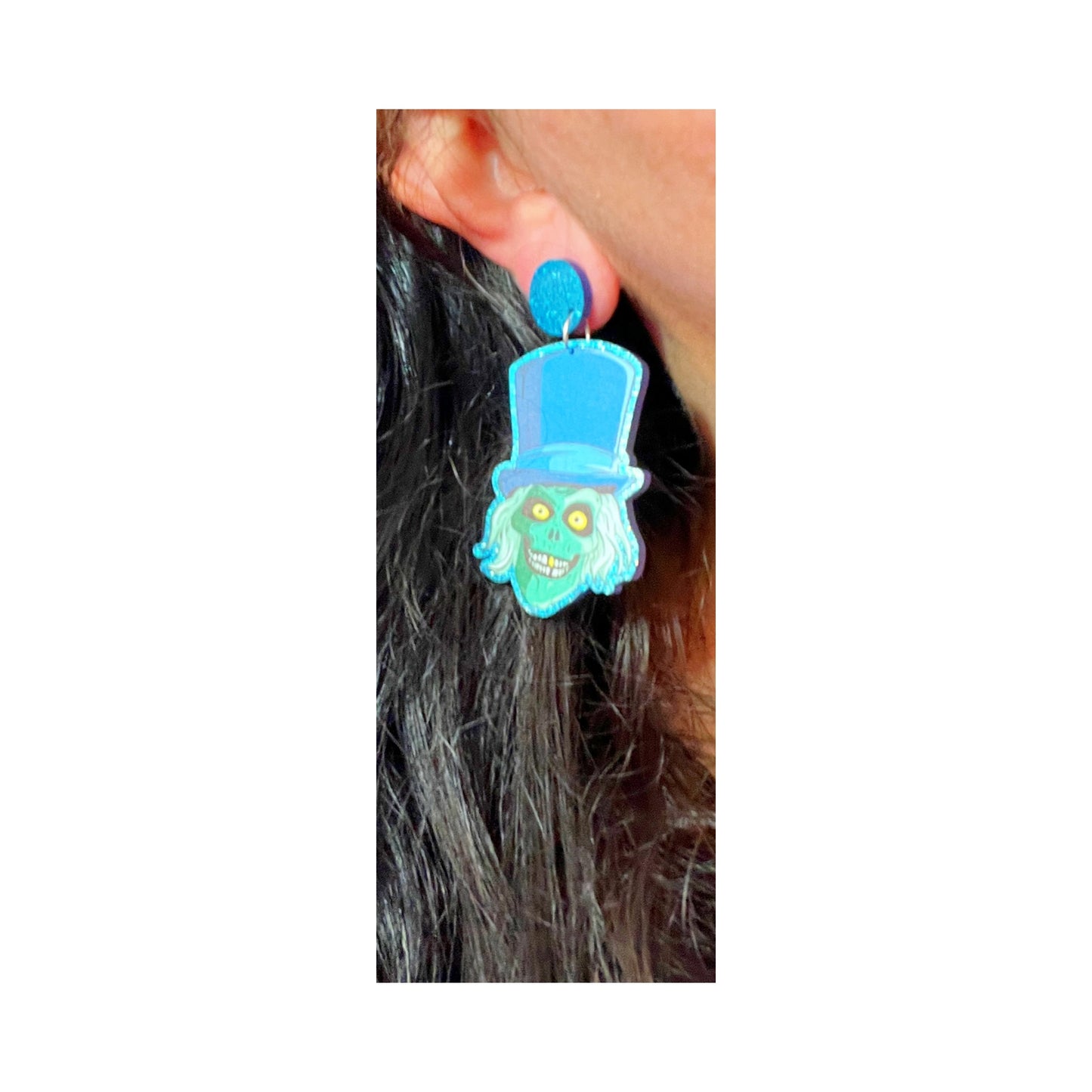 Hat Box Sparkle Acrylic Drop Earrings