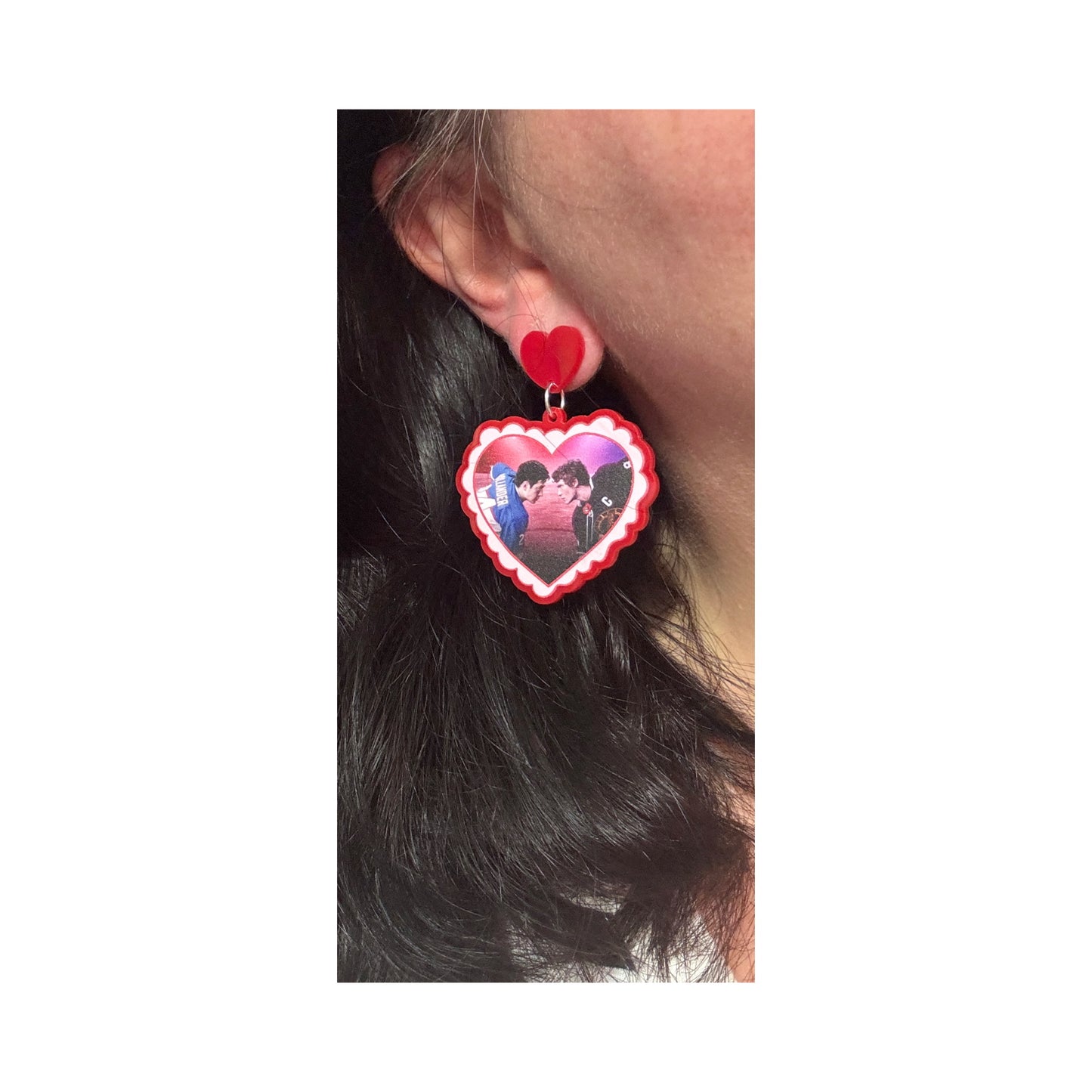 Shane & Ilya Red Heart Drop Earrings