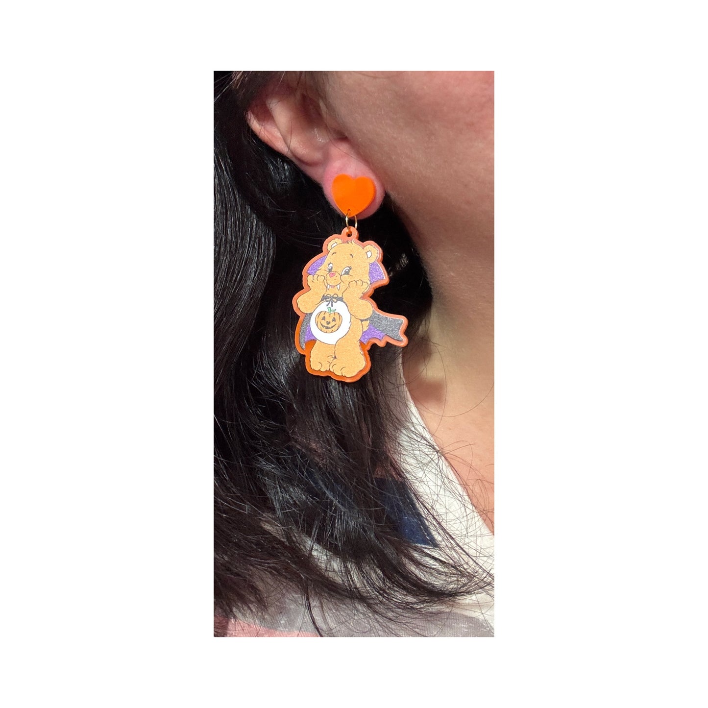 Vampire Rainbow Bear Drop Earrings