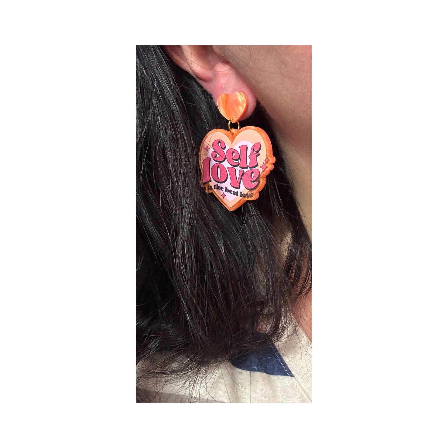 Self Love Heart Drop Earrings