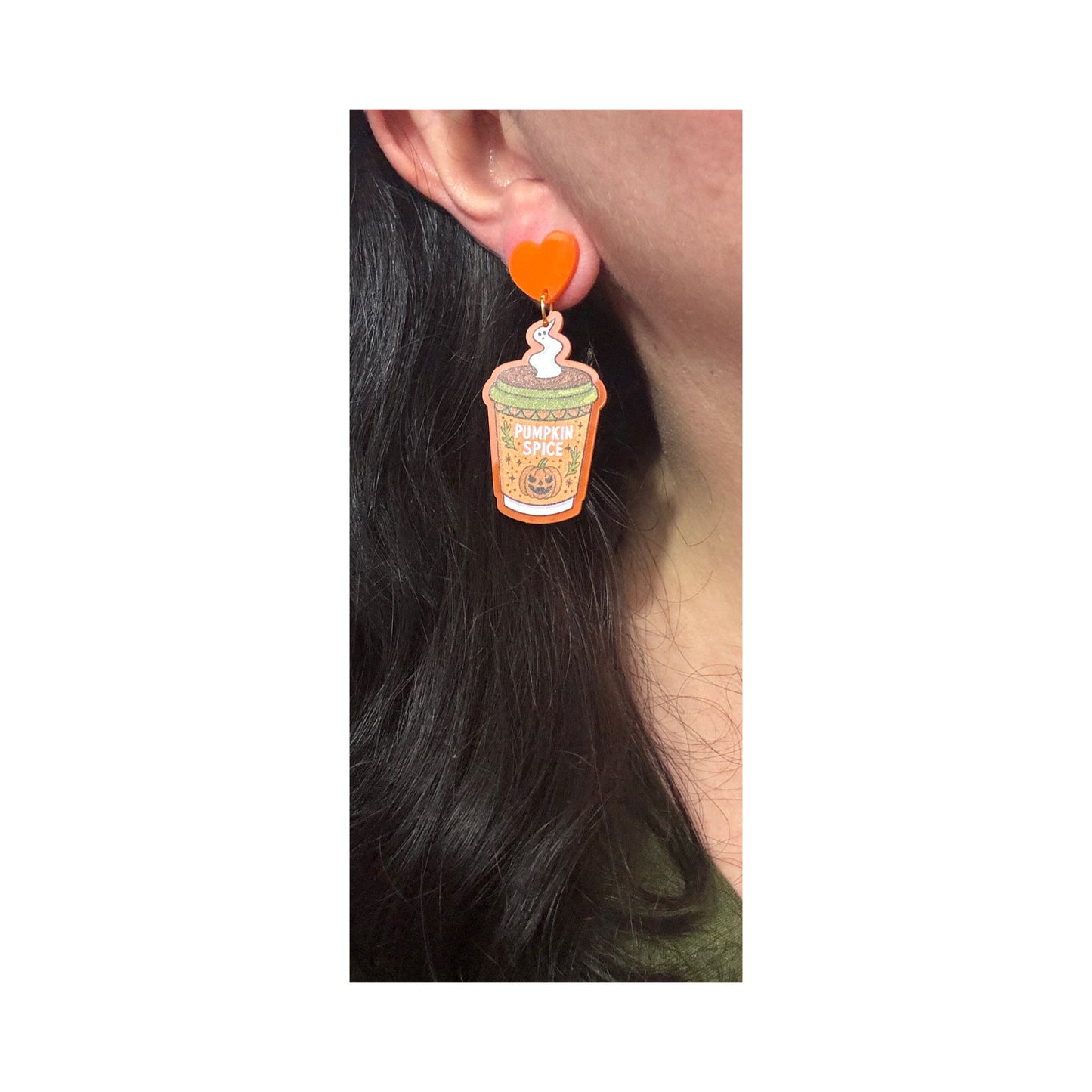 Spooky Pumpkin Spice Coffee Drop Earrings