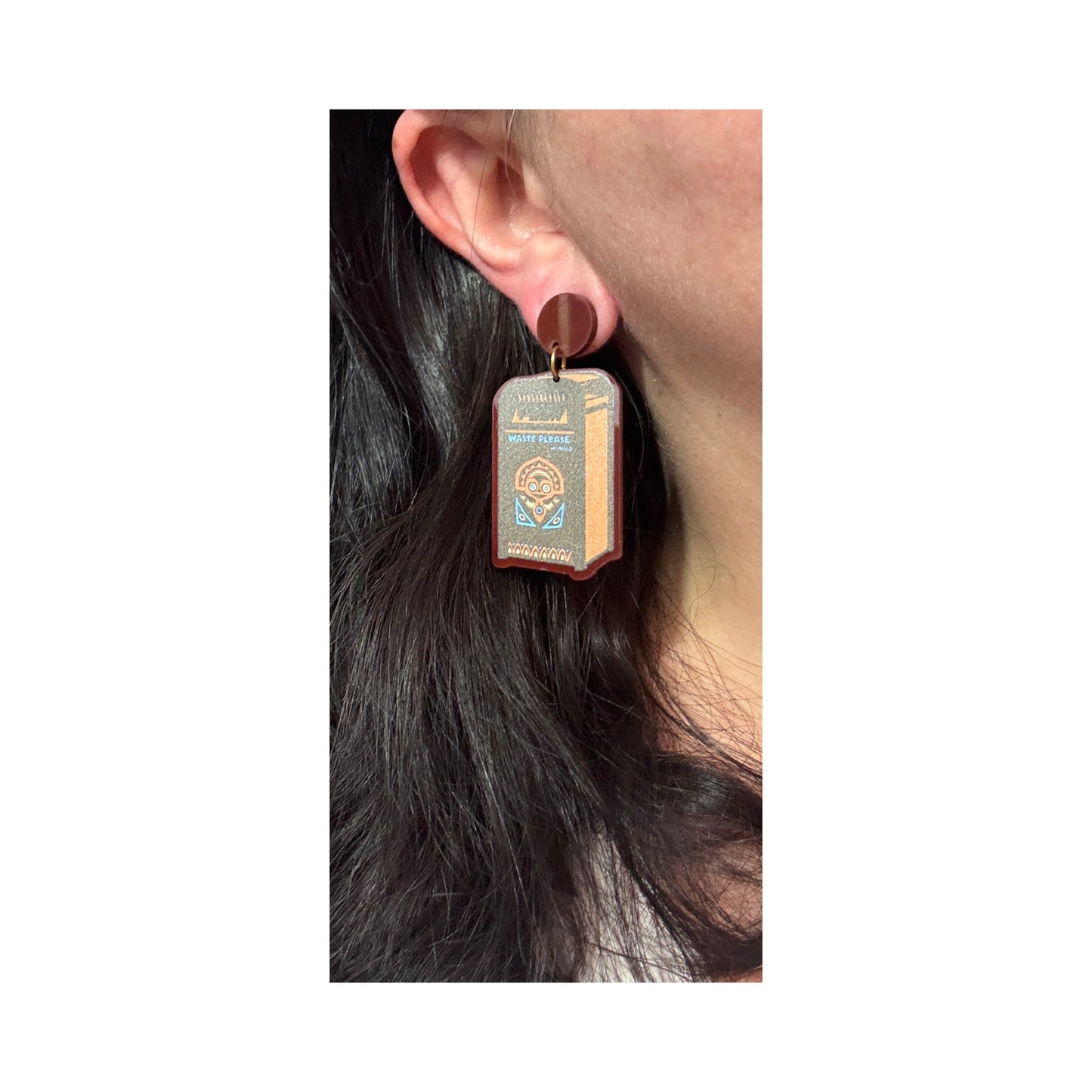 Adventure Trash Can Drop Earrings
