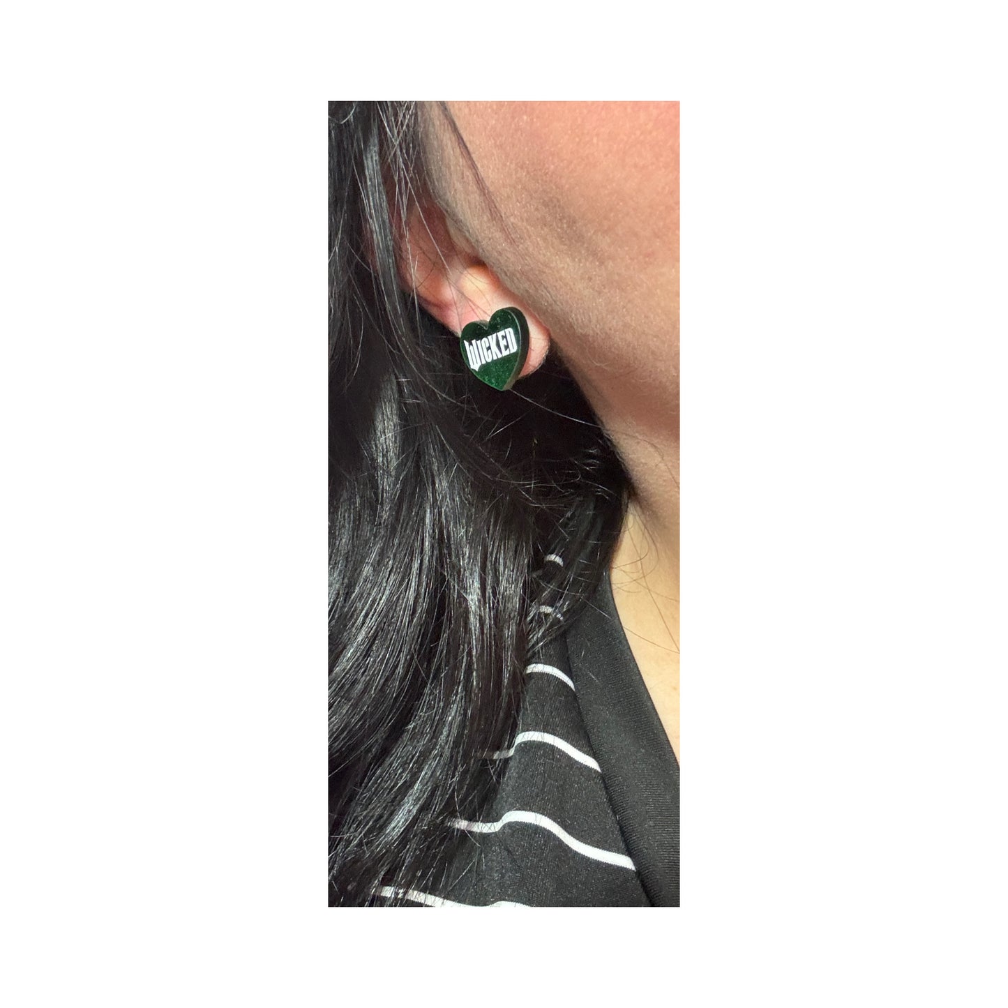 Wicked Heart Marble Post Earrings