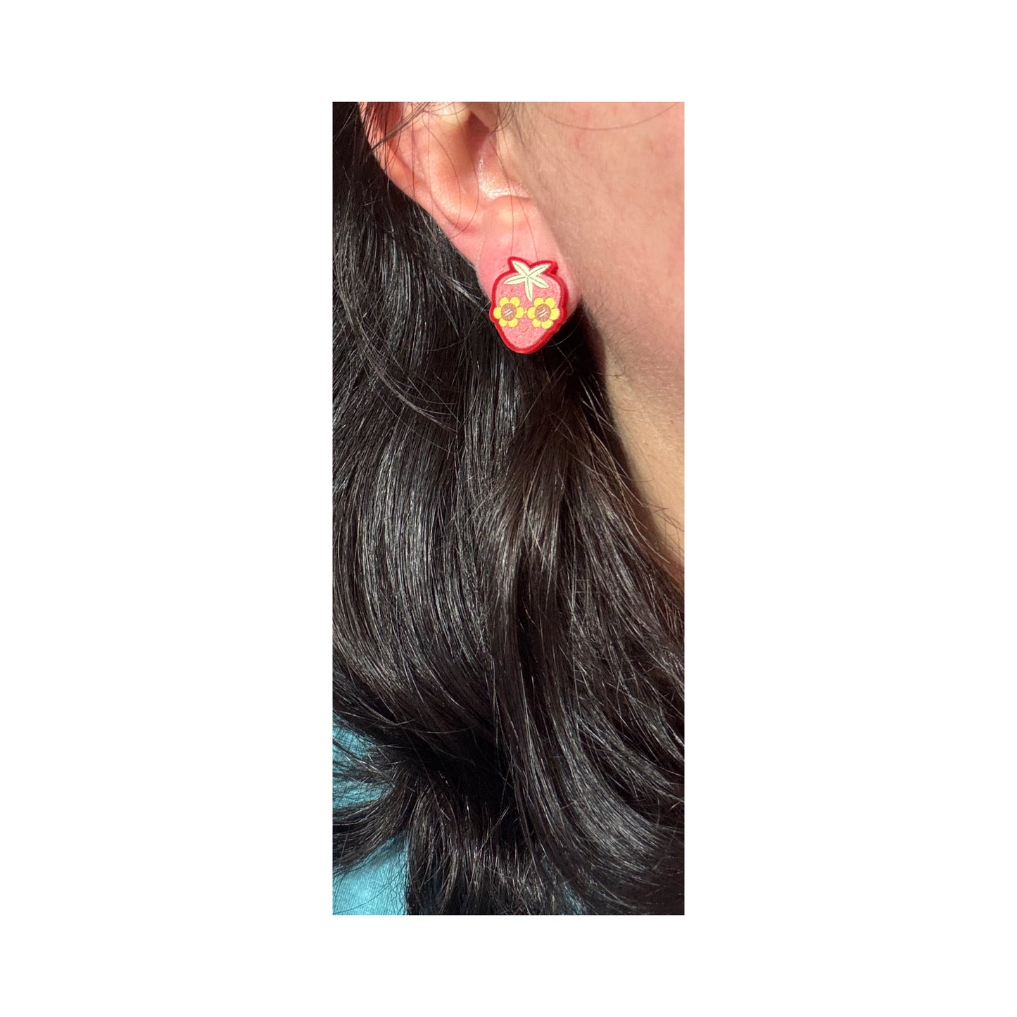 Groovy Summer Strawberry Post Earrings