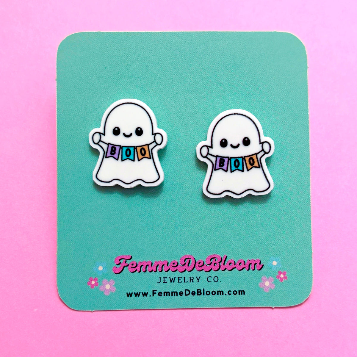 FREE GIFT - Boo Banner Ghost Post Earrings