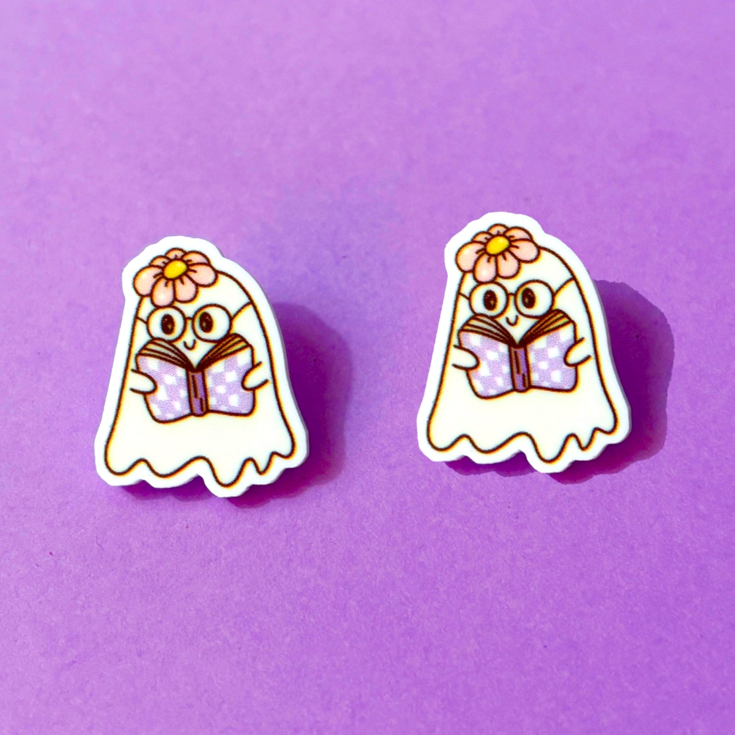 Blooming Book Boo Post Earrings