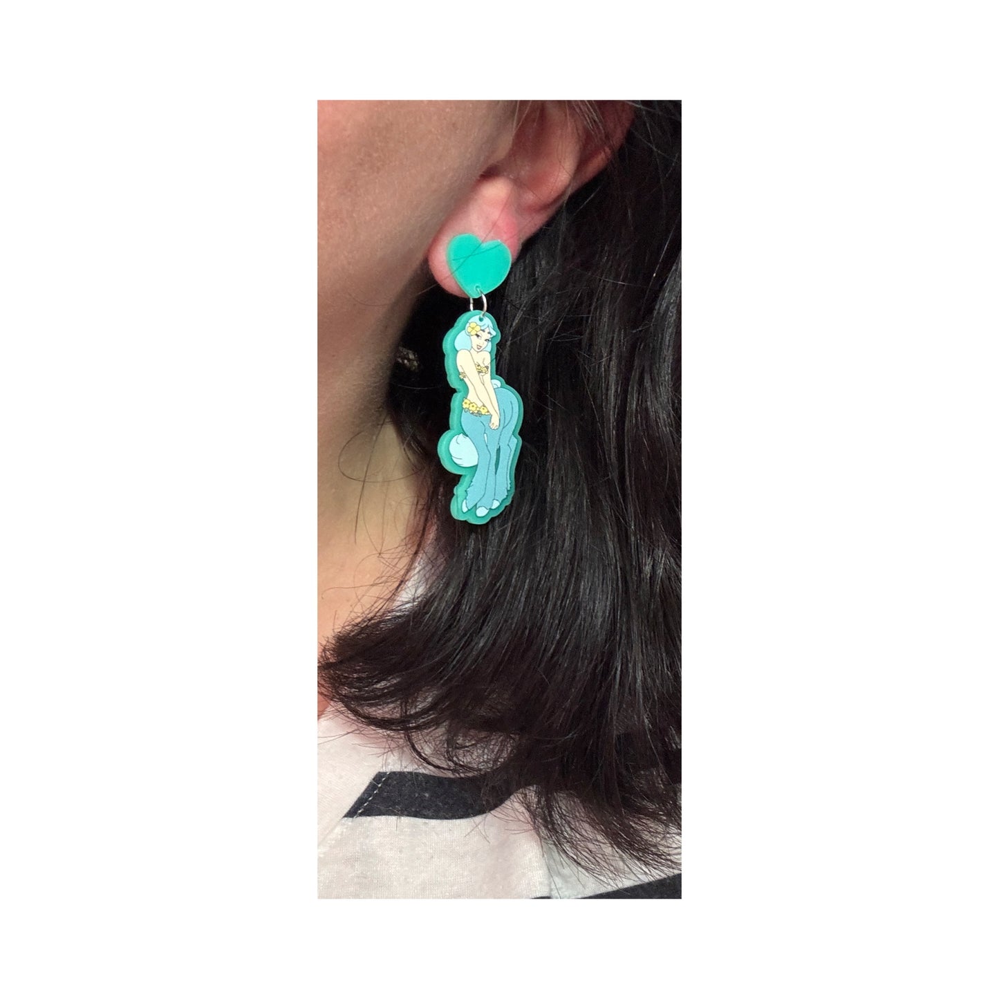Mint Aqua Centaurette Drop Earrings