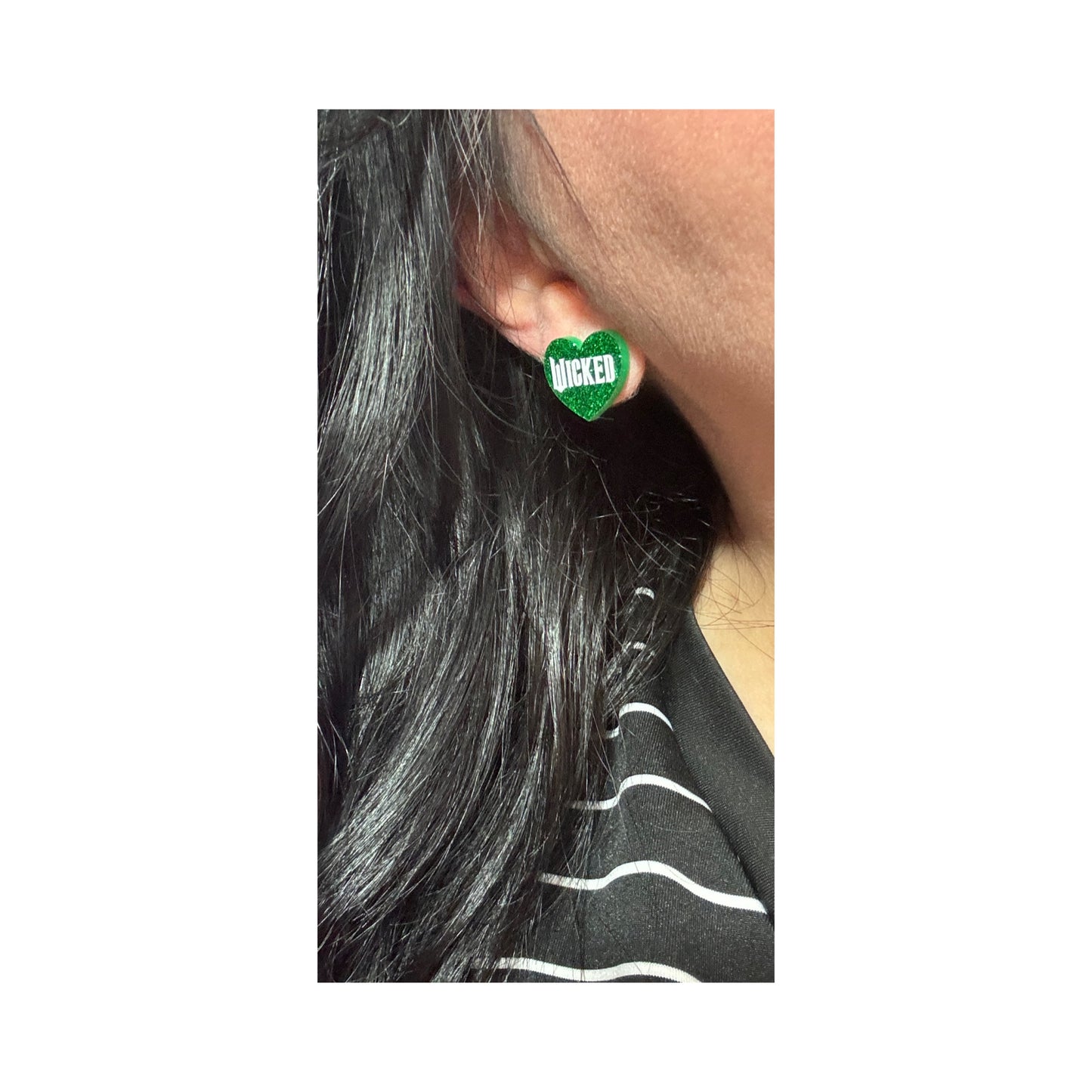 Wicked Heart Sparkle Post Earrings