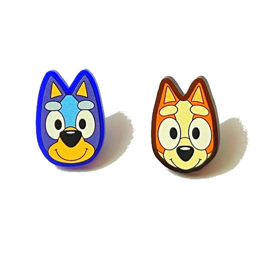 Heeler Dog Sister Heads Post Earrings