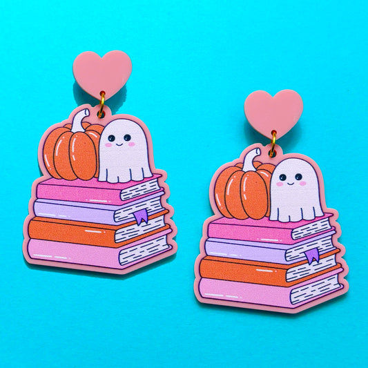 Pastel Spooky Bookstack Drop Earrings