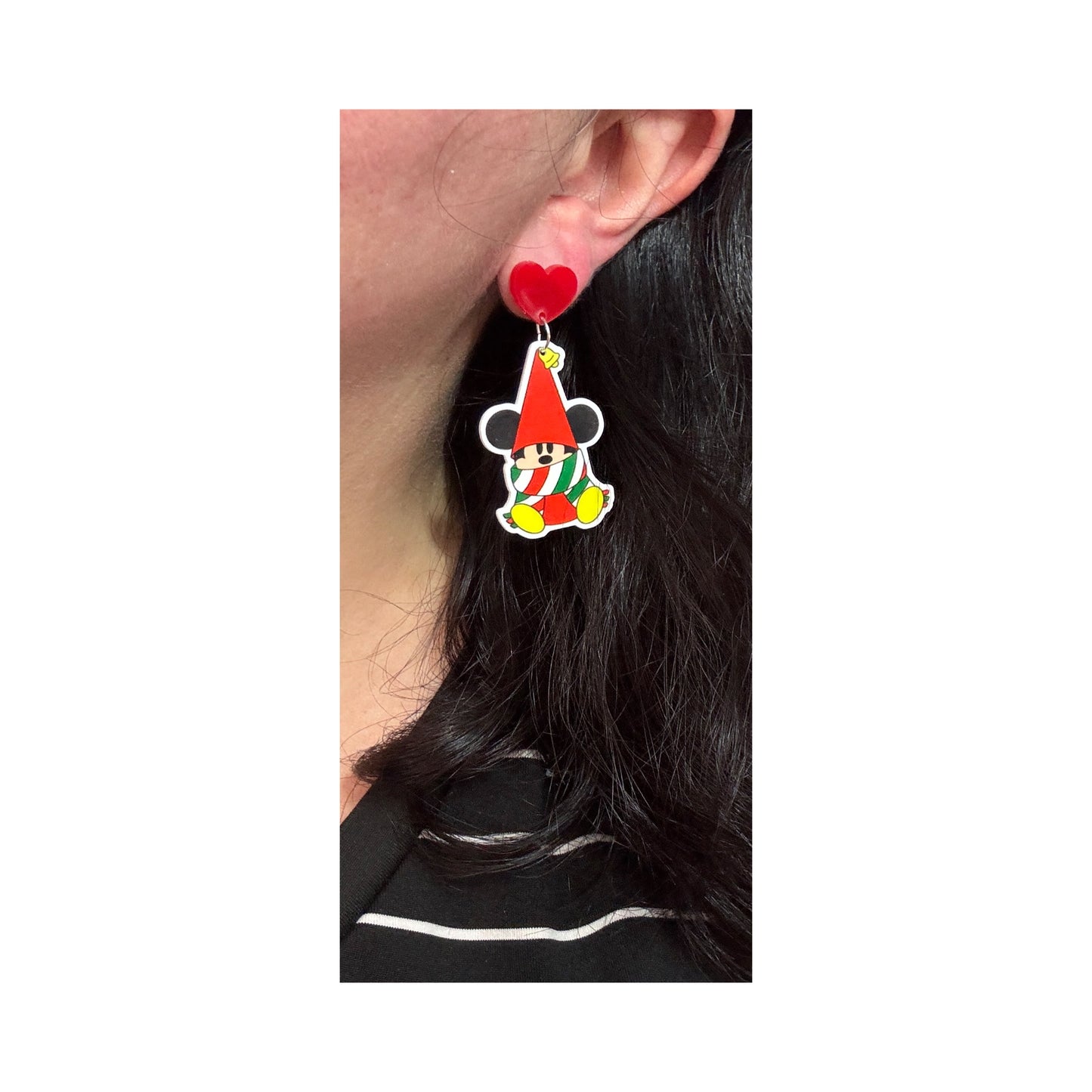 Mouse Holiday Gnome Drop Earrings