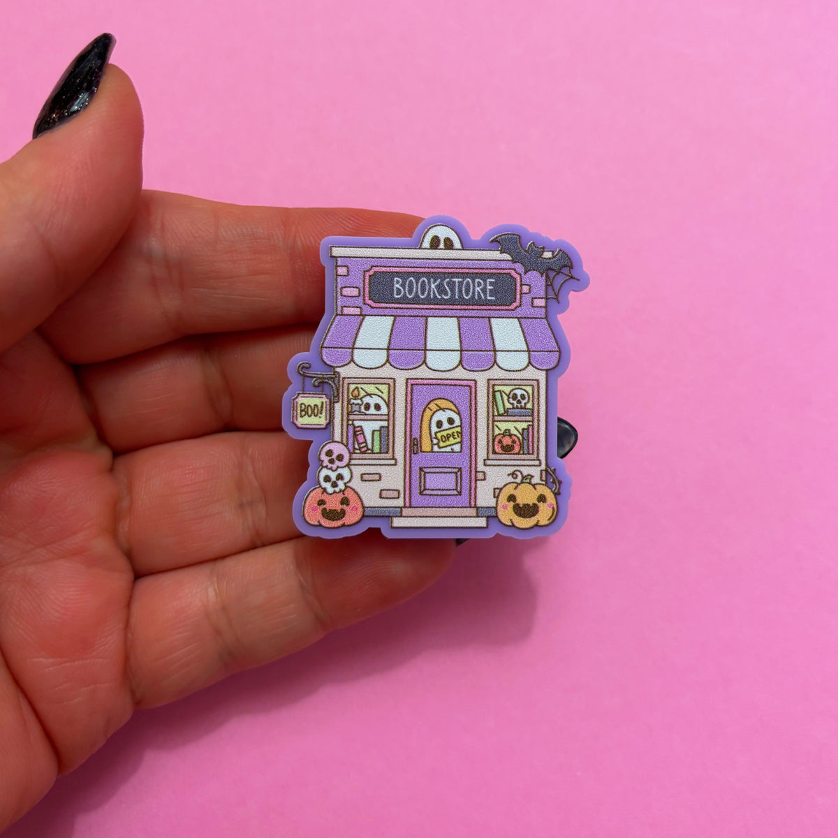Pastel Spooky Bookstore Pin