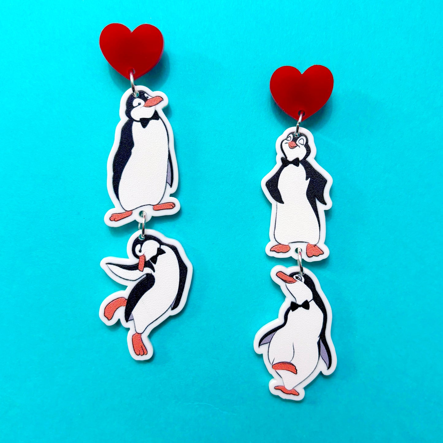 Poppins Penguins Tiered Drop Earrings