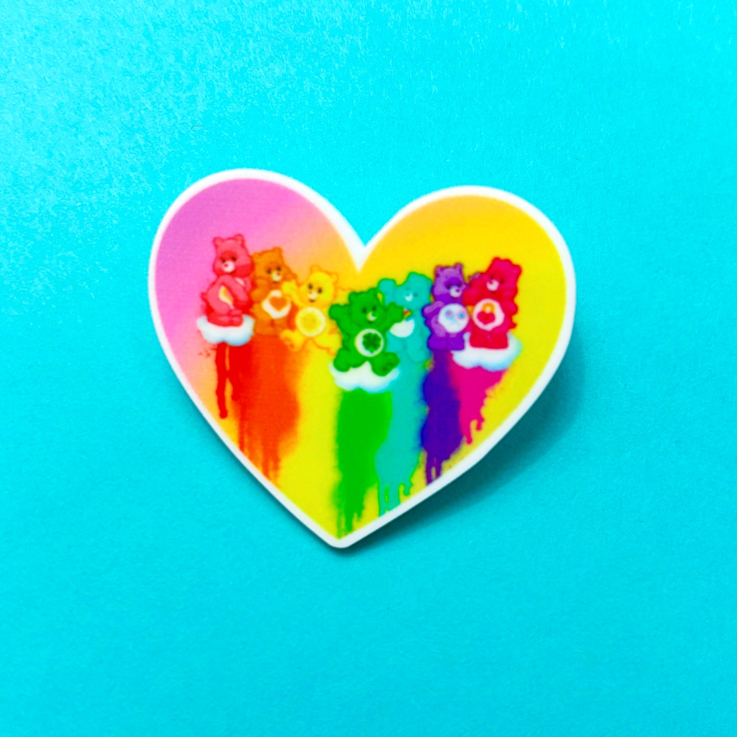 Rainbow Bears Heart Pin