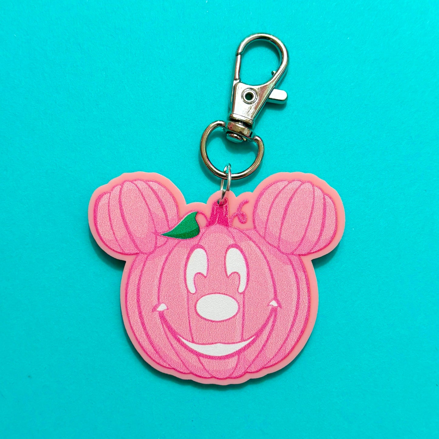 Pink Mouse Pumpkin Keychain