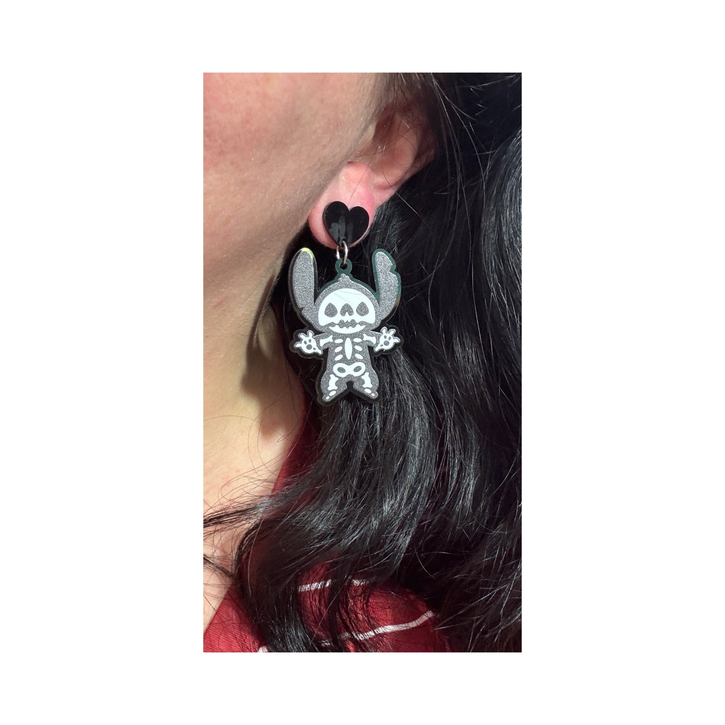 Skeleton Stitch Acrylic Drop Earrings