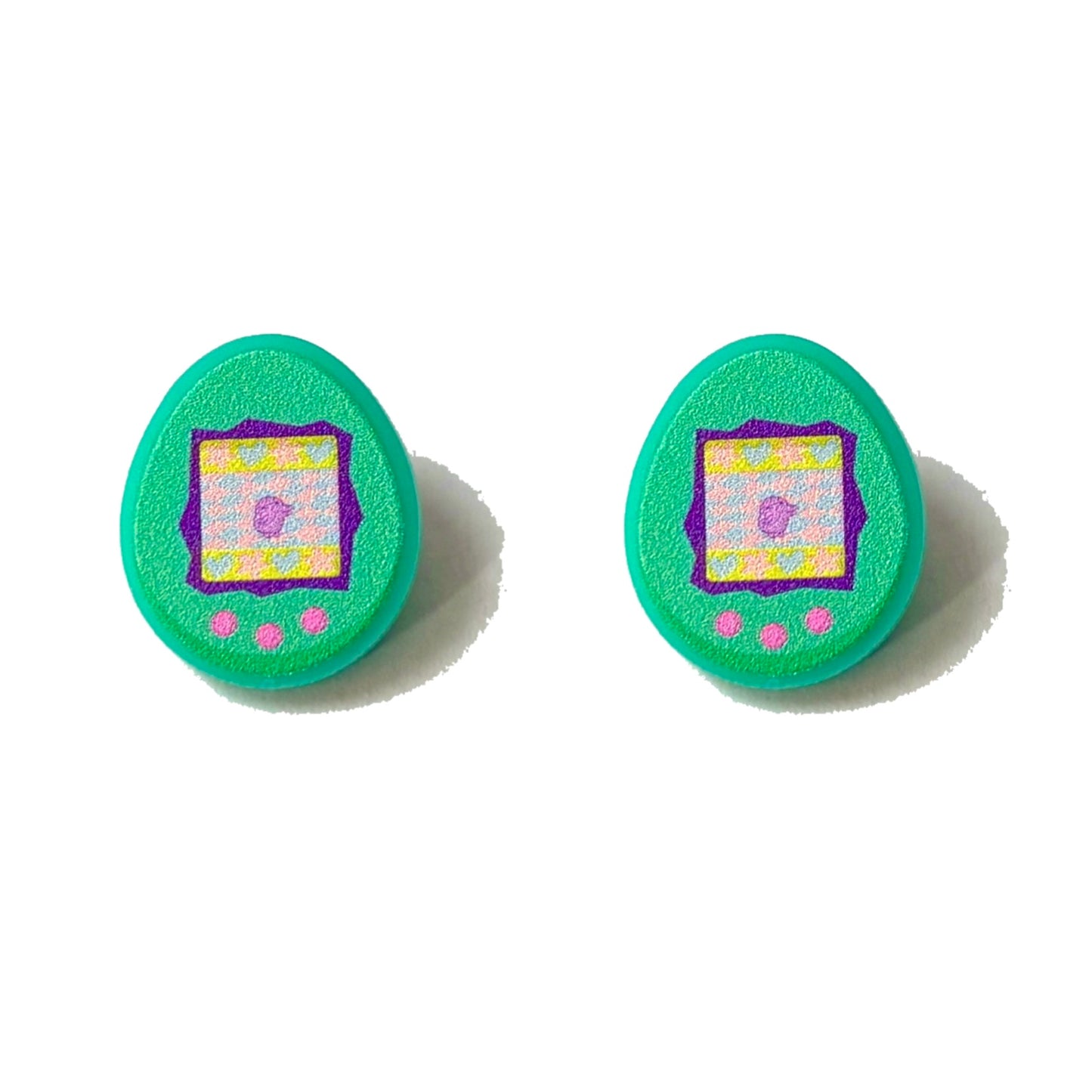 Aqua Digital Pet Post Earrings