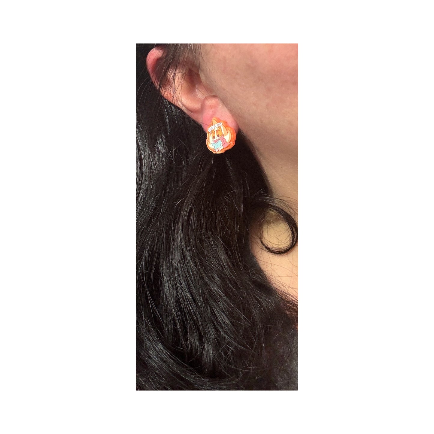 This Is Fine Post Earrings