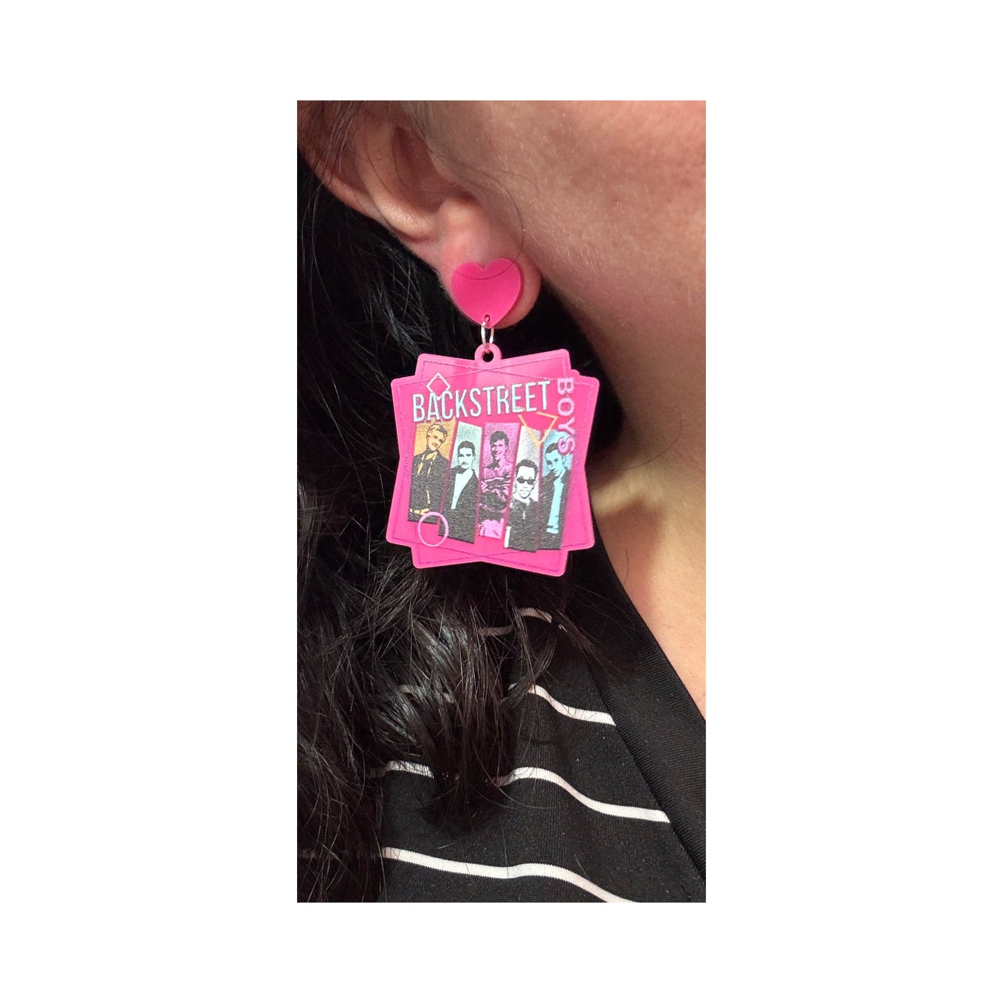 BSB Hot Pink Drop Earrings