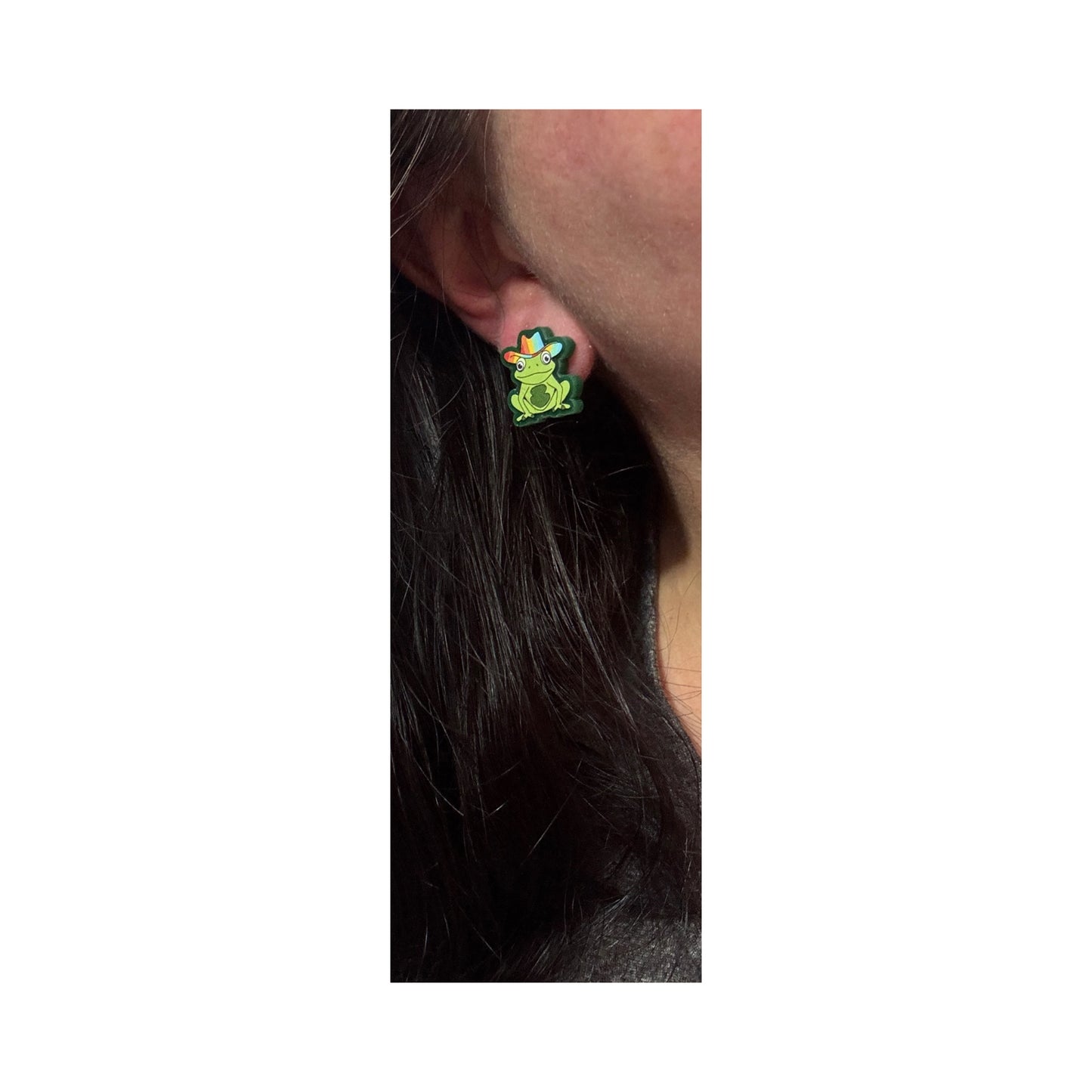 Pride Frog Post Earrings