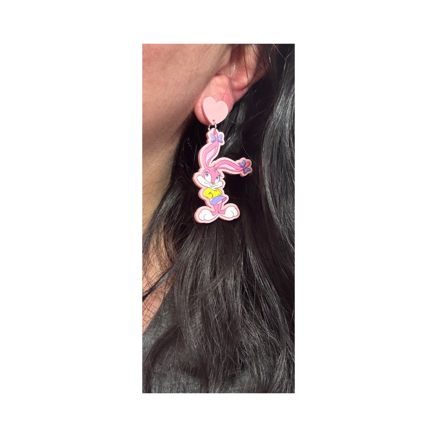 Baby Toon Bunny Couple Drop Earrings