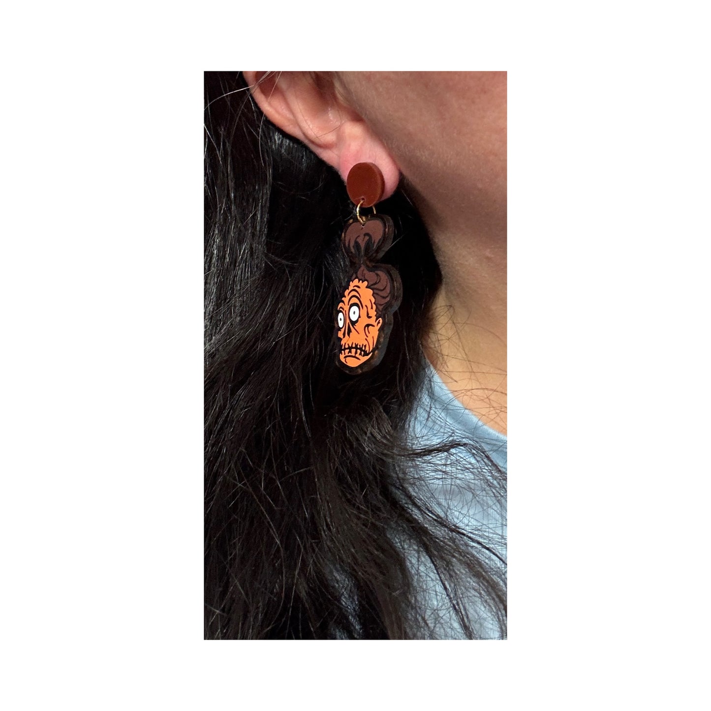 Shrunken Head Drop Earrings