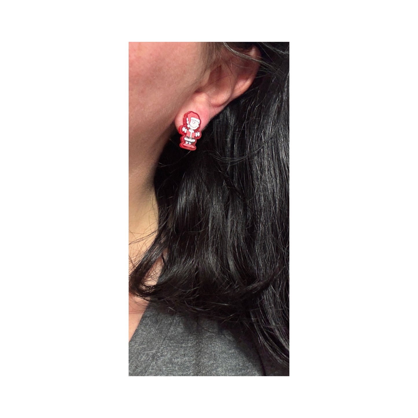 Santa Hat Charlie & Snoop Post Earrings