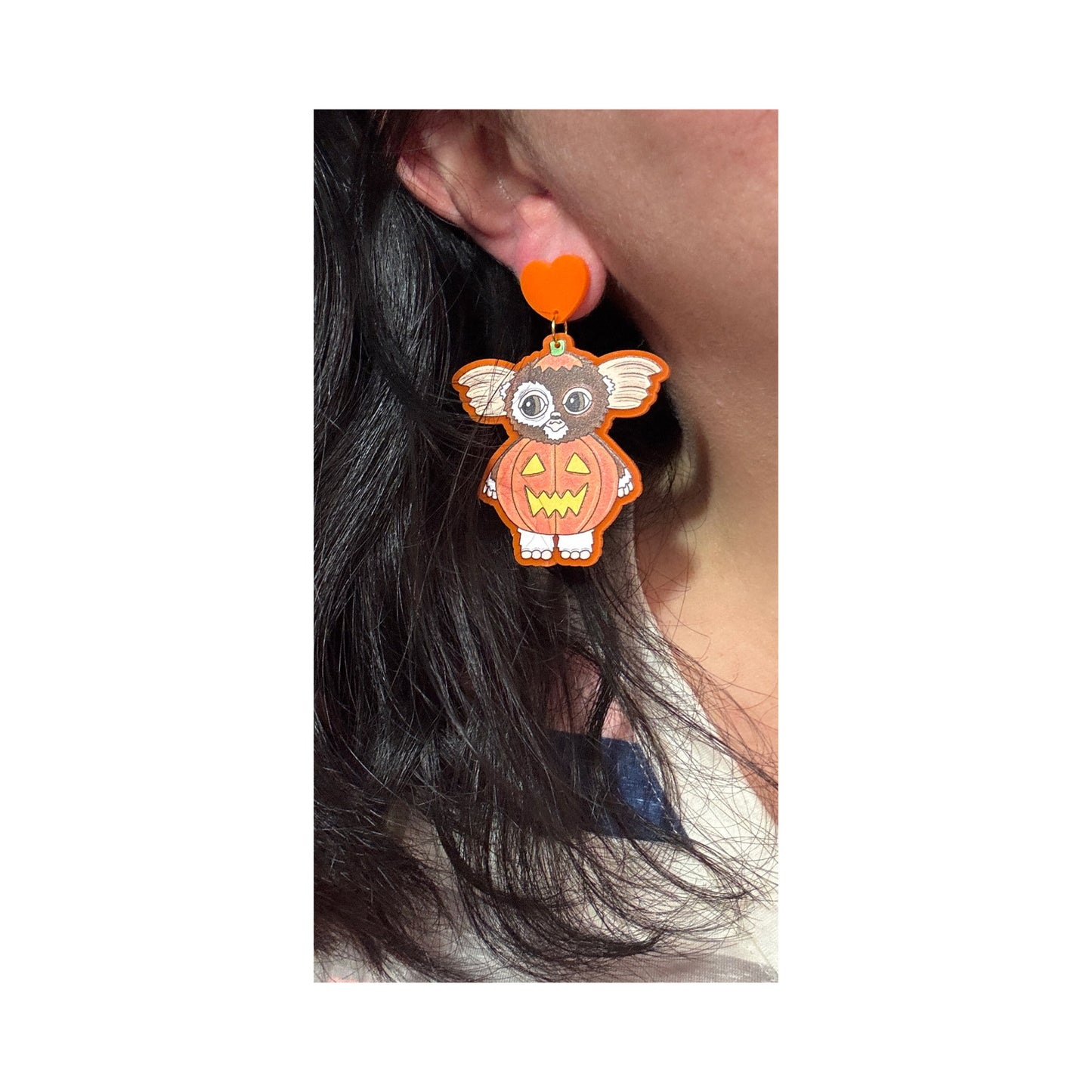 Pumpkin Gremlin Drop Earrings
