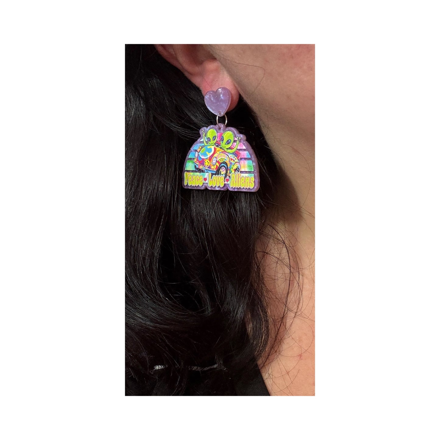 90s Neon Aliens Acrylic Drop Earrings