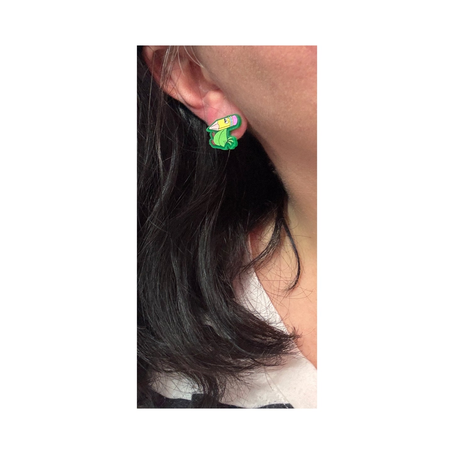 Pencil & Hammer Bird Post Earrings