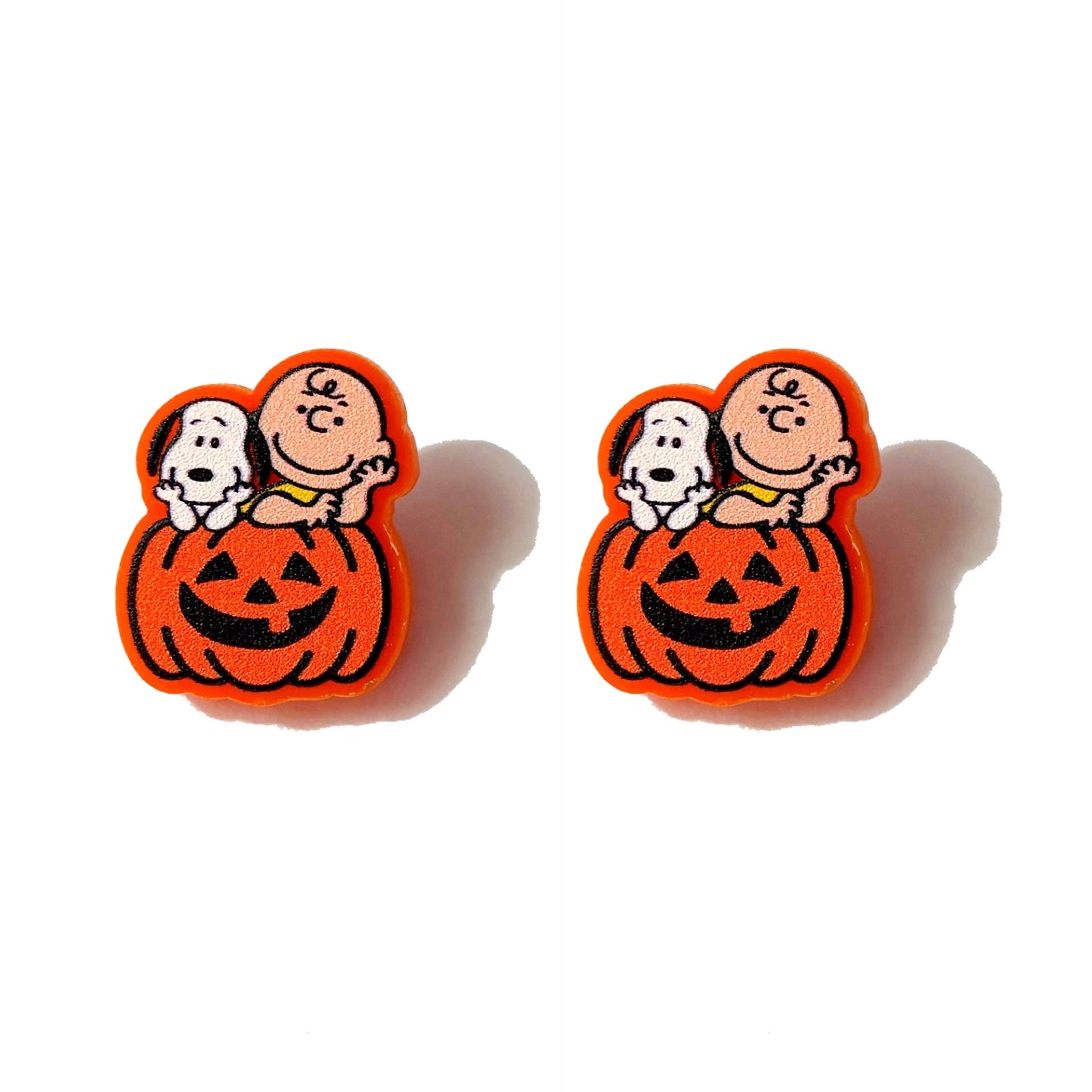 Pumpkin Snoop & Charlie Post Earrings