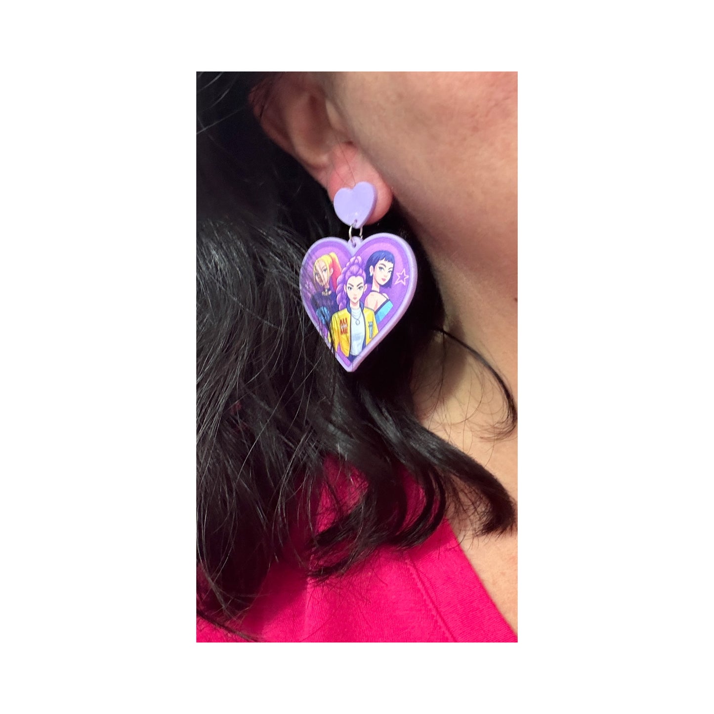Demon Hunters Heart Drop Earrings