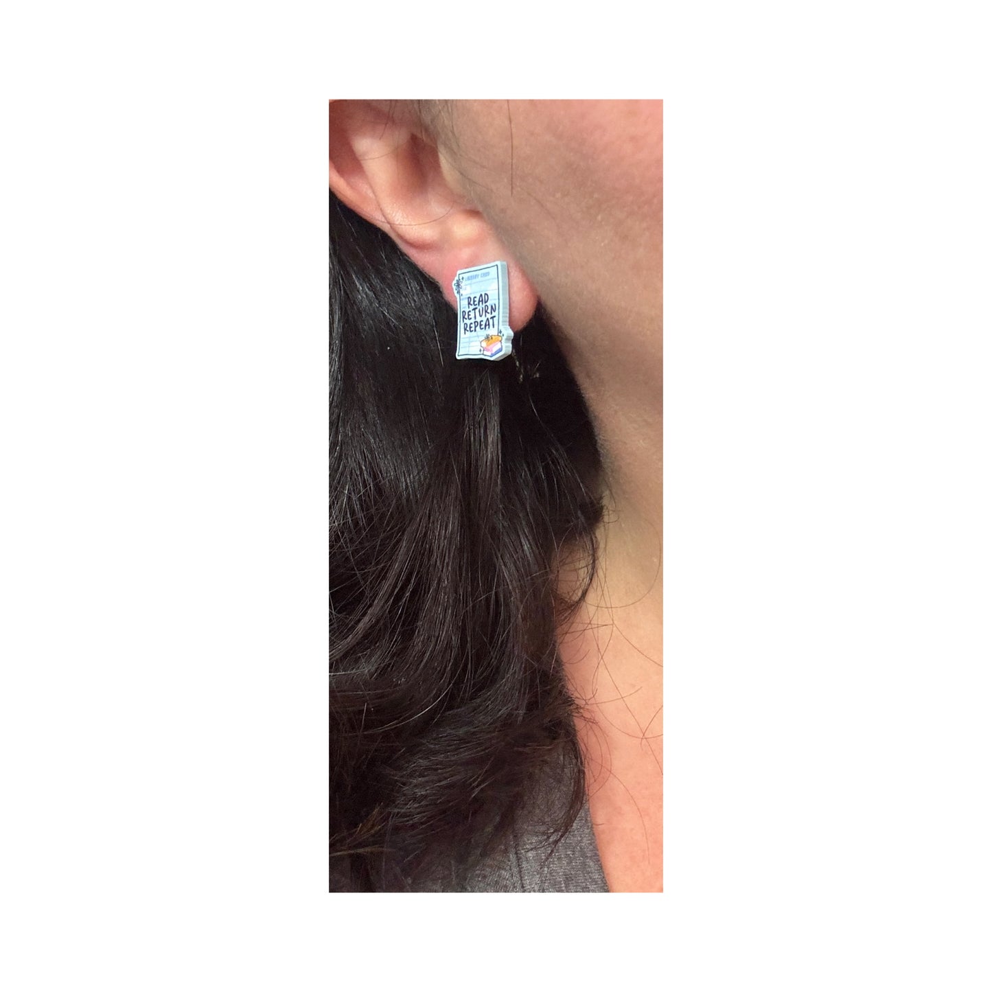 Read Return Repeat Post Earrings