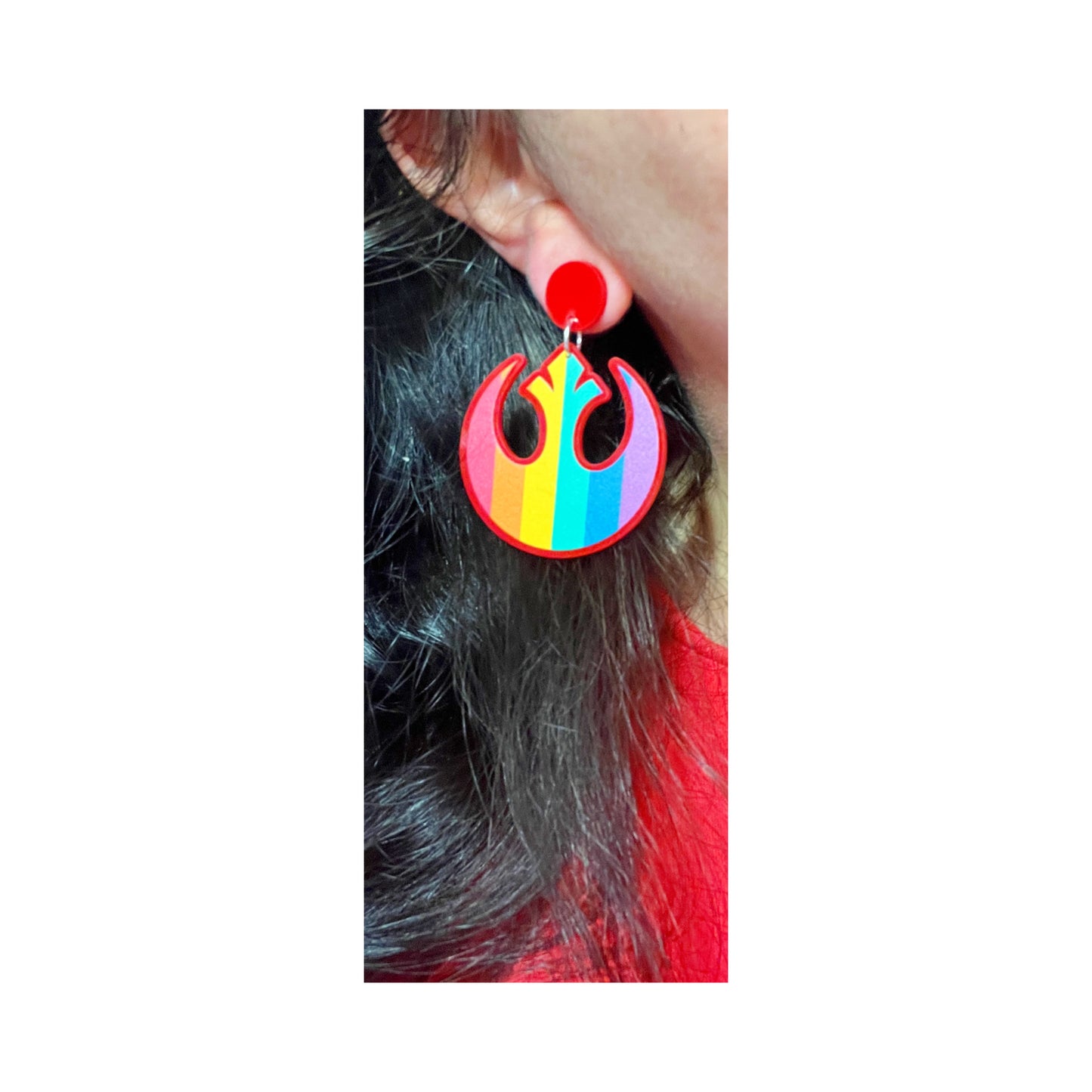 Rainbow Rebel Alliance Drop Earrings