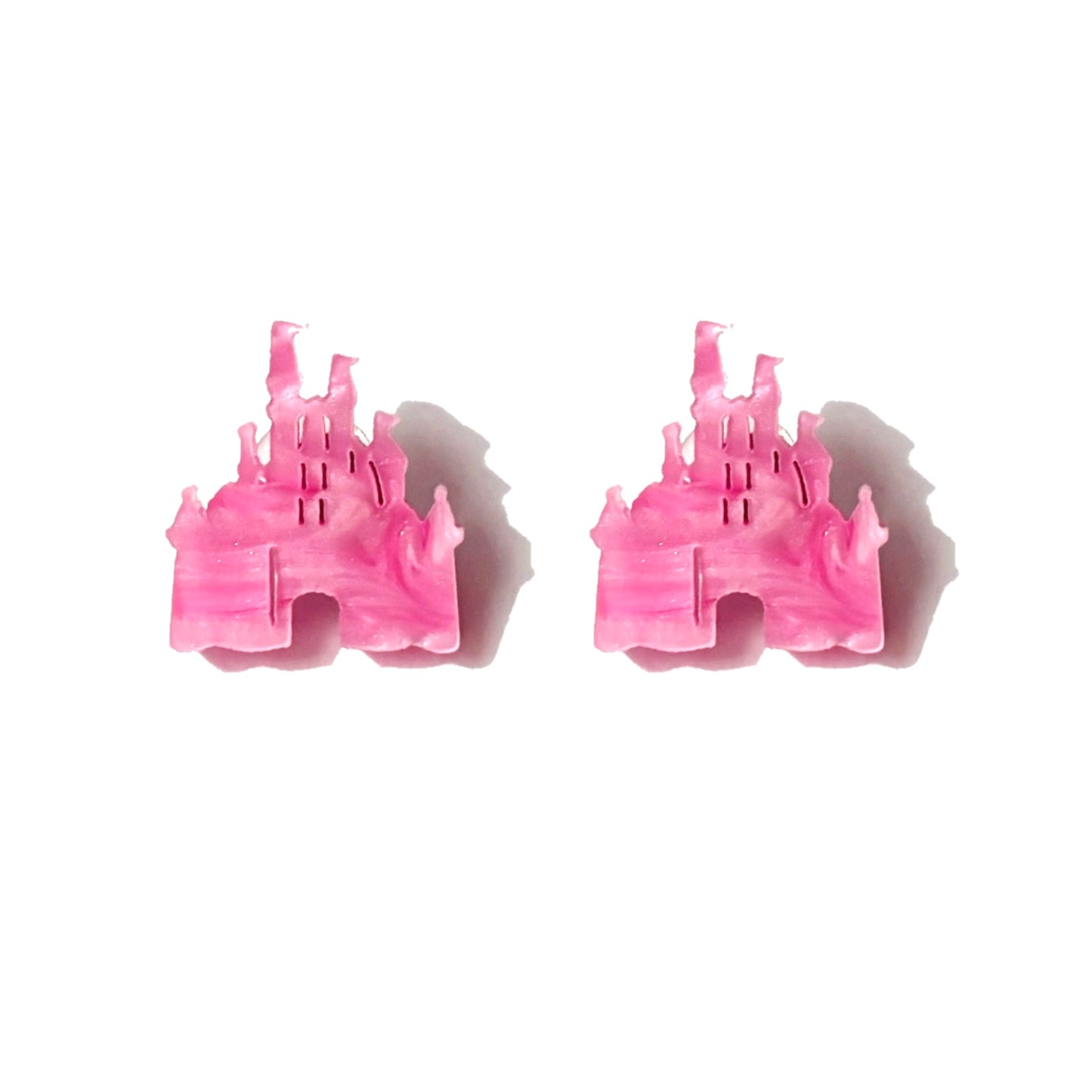 Pink Marble Castle Post Earrings