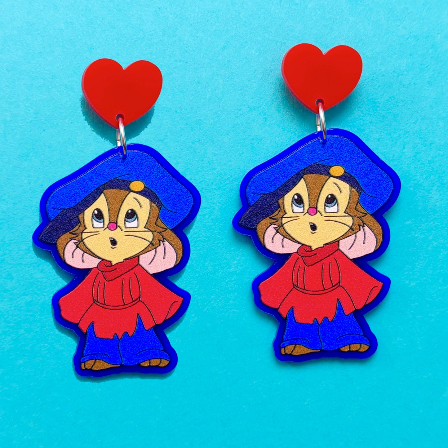 Fievel Mouse Acrylic Drop Earrings