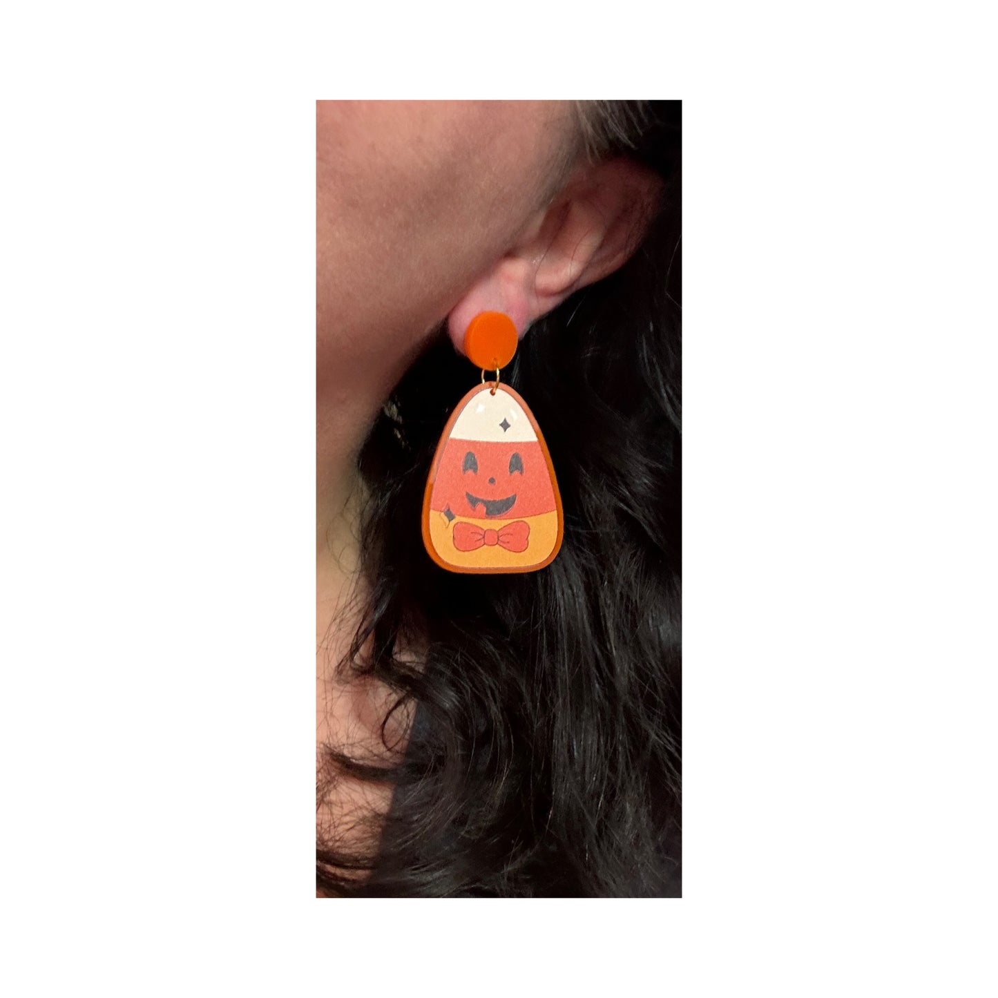 Retro Candy Corn Drop Earrings