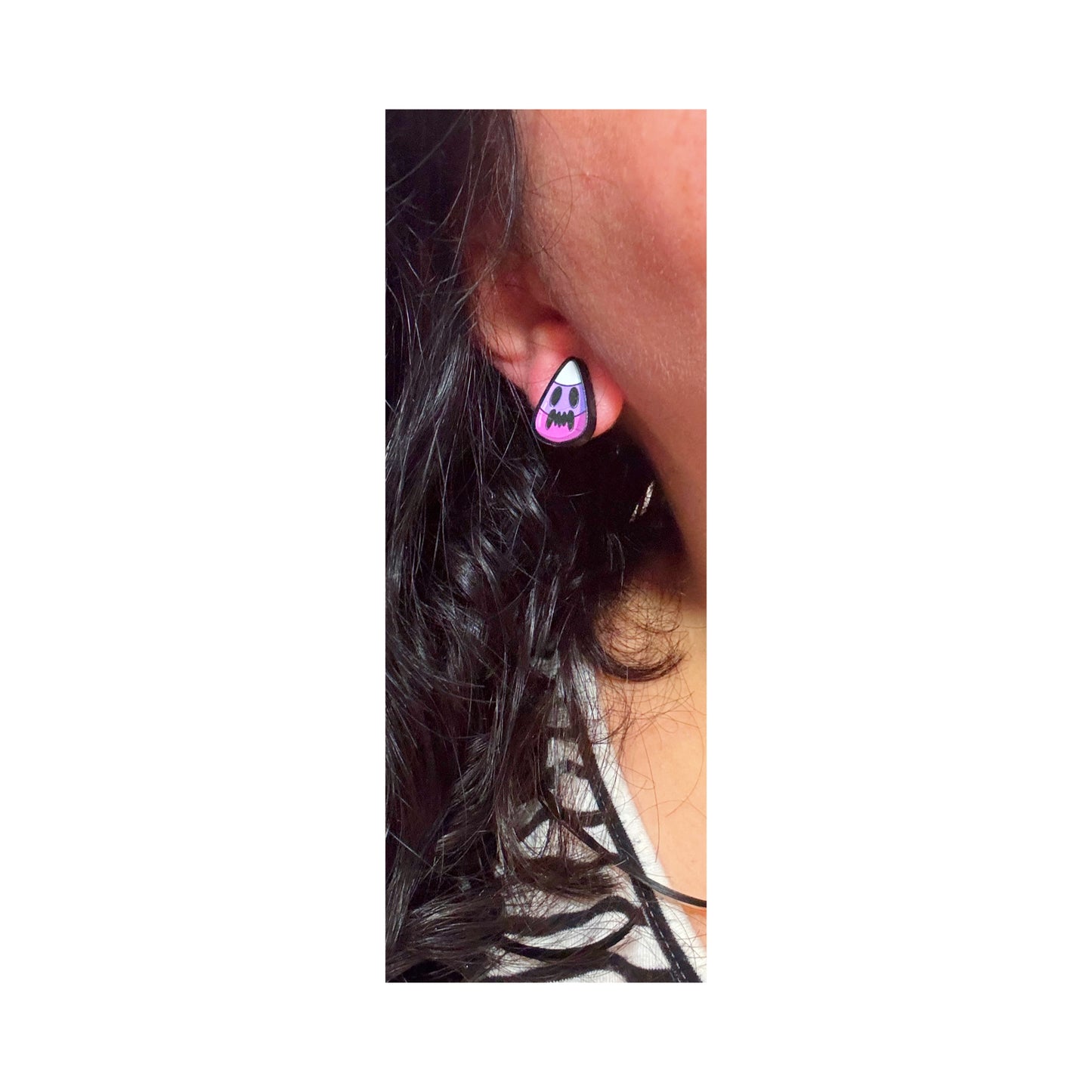 Pink Spooky Candy Corn Post Earrings