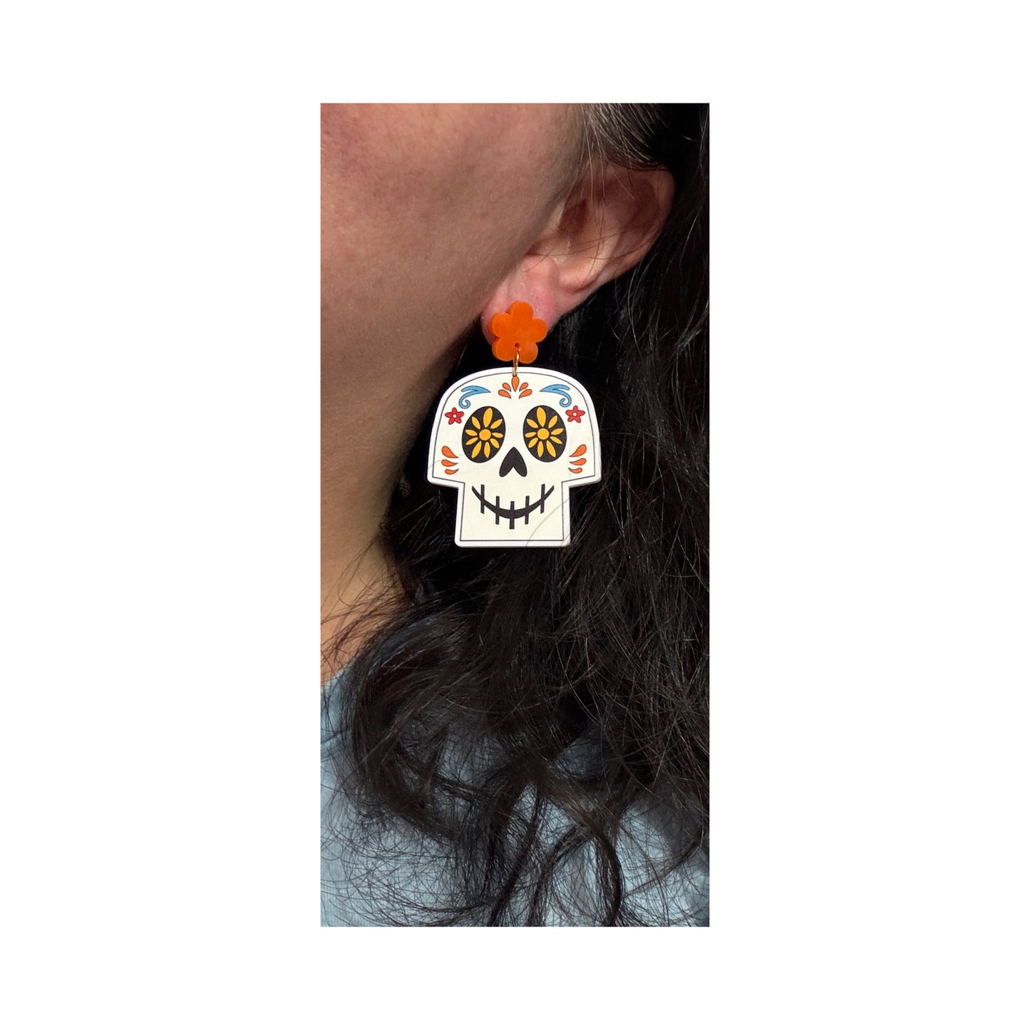 Coco Calavera Sugar Skull Drop Earrings