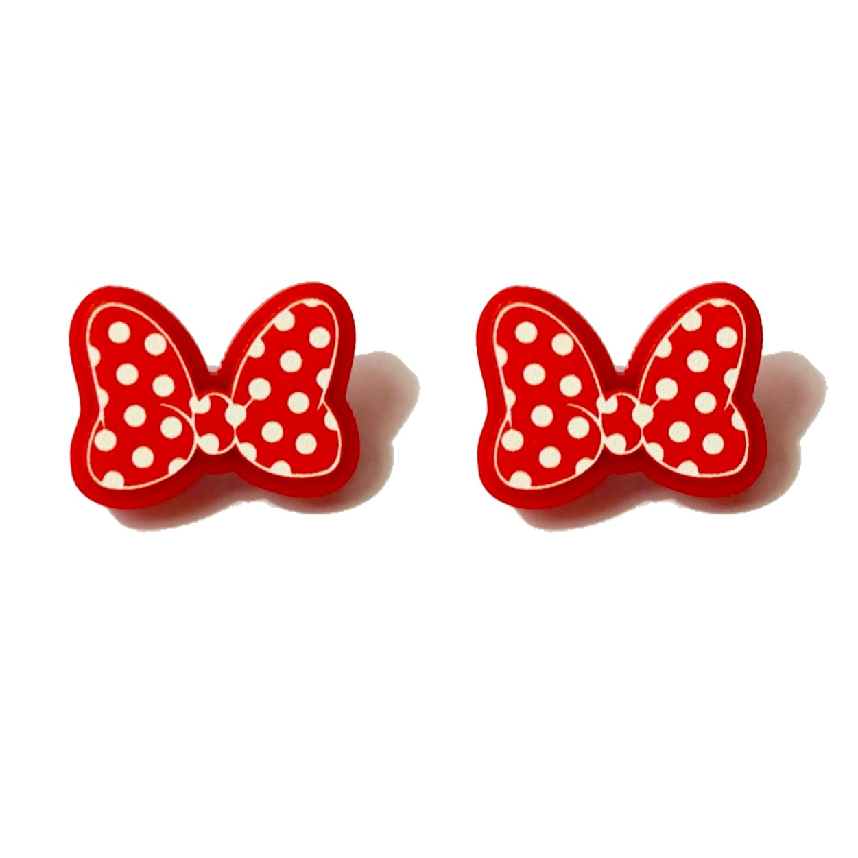 Mouse Polka Dot Bow Post Earrings