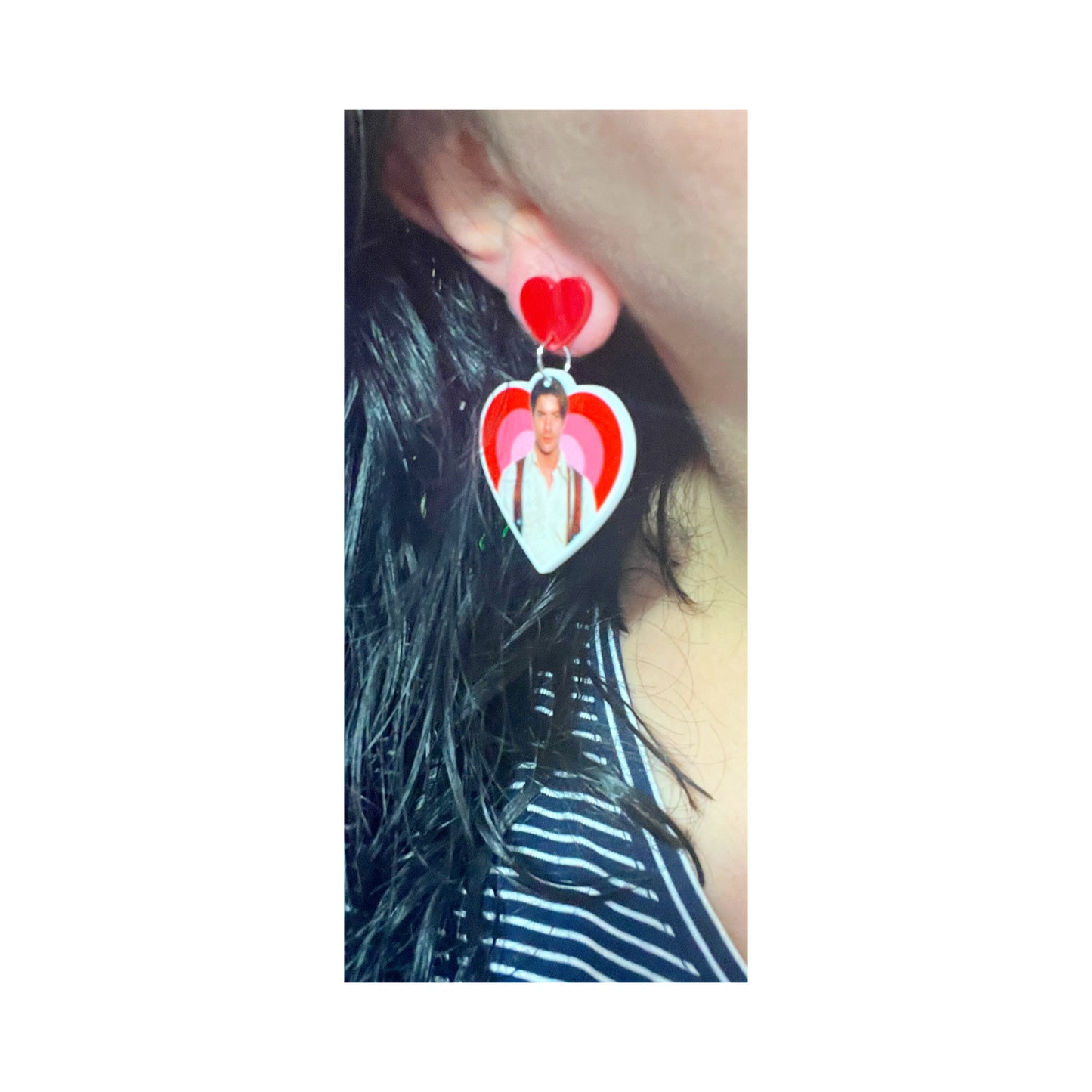 90s Brendan Heart Drop Earrings