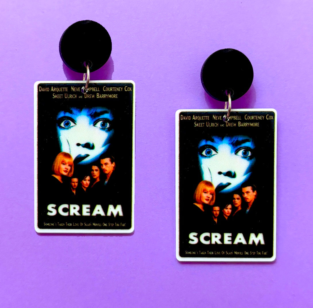 Scream Acrylic Drop Earrings