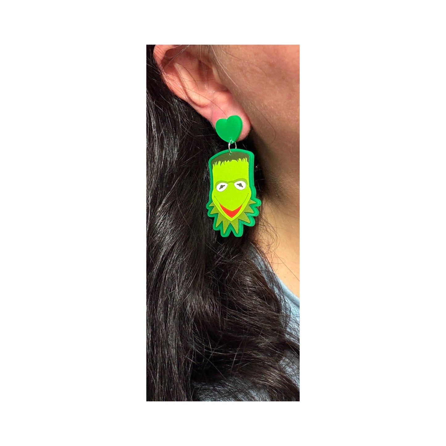 Frogenstein & Bride Piggy Drop Earrings