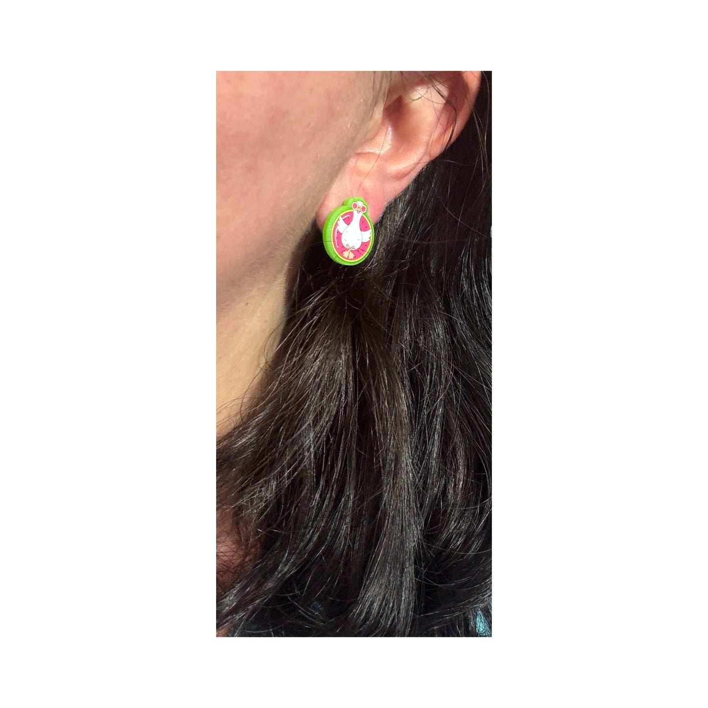 Watermelon Pool Float Silly Goose Post Earrings